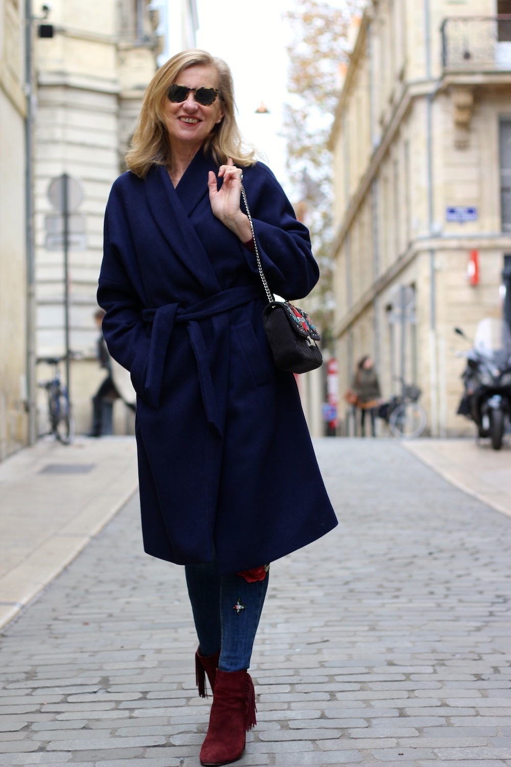 manteau bleu marine zara